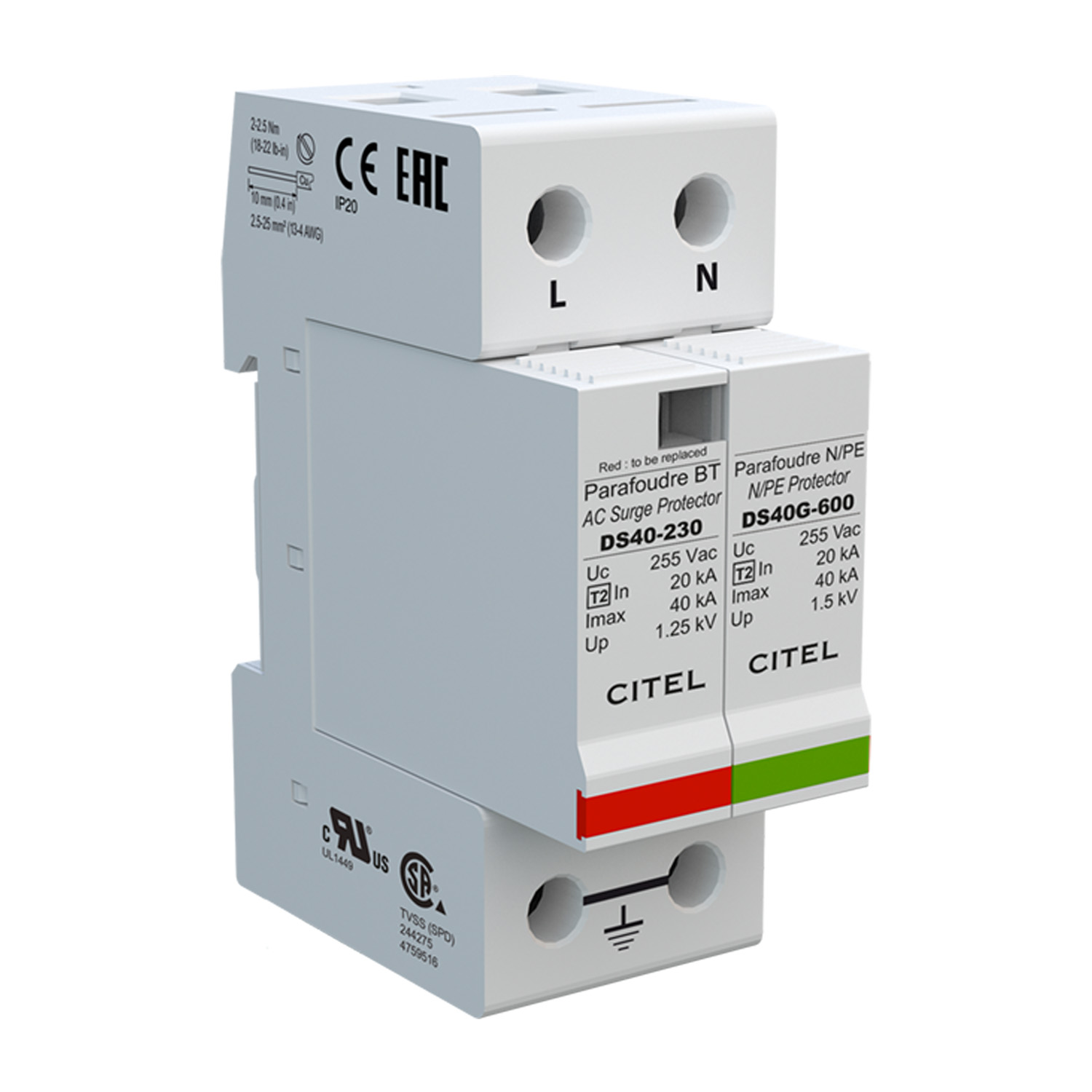 Ogranicznik - CITEL - AC 1-faza T2 - C46151120 DS42-230-G